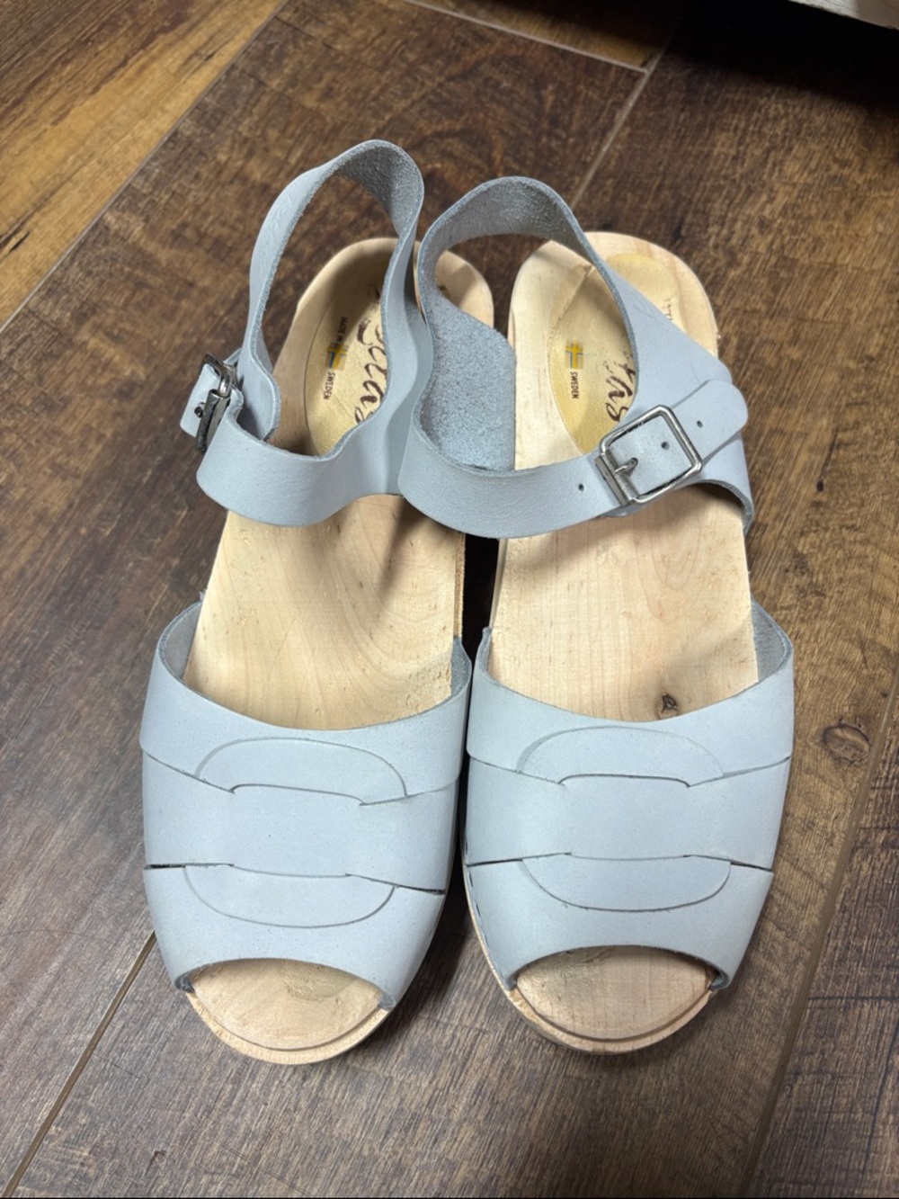 Lotta from Stockholm Grey Clog Peep Toe